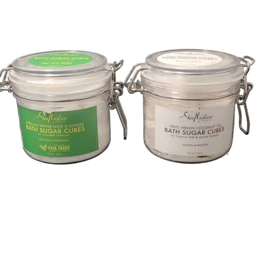 Set Of 2 Shea Moisture‎ Mint & Ginger Coconut Oil Bath Sugar Cubes